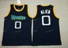 Alien 0 Space Jam Movie Basketball Jersey Monstars Tune Squad Black 100% zszyty film koszykówki