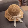 Sommer bogen Strohhut kinder Strand Hüte Mädchen Jungen Outdoor Gras Geflecht Sonne kappe Für Kind Fischer Visier caps DB726