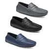 GAI 2021 Кожаные мужские повседневные туфли Doudou для вождения на мягкой подошве, модные черные, темно-синие, белые, синие, желто-серые, универсальные туфли Lazy Cross-border 38-46, девятнадцать