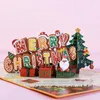 Biglietti d'auguri 3D Surfing Santa Xmas Card Merry Christmas Up Festival Anno per bambini Moglie Donne Marito Regalo