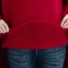 DIMANAF Automne Hiver Pull Femme Vêtements Sweats à capuche chauds Sweatshirts Lâche Coton Tricoté Épaissir Tops Turtleneck Rouge Noir 210728