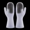 Gants de vaisselle en caoutchouc PVC avec brosse étanche pour le lavage des gants de nettoyage Outil de nettoyage durable Accessoires de cuisine T2I53322