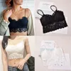 Camisoles Tanques Sexy Women's Lace Colete Crochet tanques de crochê Strapless Bralette Bra Cami Crop Top Meninas Estudantes Respirável Underwear Sling