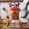 Christmas Candy Box Hanging Hand Children Creative Gift Ideas Transparent Kids Plastic Doll Jar Storage Bottle Santa Bag Sweet New Year Home Party Decorations