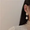 AFSHOR 2022 New Fashion Korean Charm Elegant White Pearl Drop Earrings for Women Bohemian Golden Round Wedding Earrings Jewelry Gift