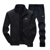 Män Sportkläder Set Märke Mens Tracksuit Sporting Fitness Kläder Två Pieces Långärmad Jacka + Byxor Casual Men's Track Suit Y0831