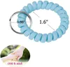 Wrist Coil Keychains Wristband Spring Spiral Stretchy Key Rings Holder Elastic Fashion Hairband Plastic Phone Rope Cord Wire Keyrings Chains for Gym Pool ID Badge