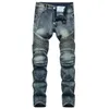 Herbst Skateboard Frühling Herren Ripped Street HIP HOP Punk Stretch Bike Jeans Trendy Holes Straight Denim Trouers 210622