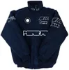 2023 F1 Racing Suit Jacket Formule 1 College Style Manteau Fans de course européens et américains Casual Veste d'hiver en coton entièrement brodée