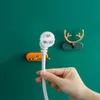 Hooks & Rails 2PC Self Adhesive Multifunctional Wall Hanger Plug Key Holder Cable Organizer Hanging Rack For Home Bathroom Kitchen