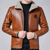 男性の冬の革のジャケット秋と冬の毛皮のコートフリース暖かい毛皮のジャケットのバイカーの暖かいレザーCSL559 4xl 211106