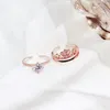 2in1 Detachable zircon Crown ring set Open Adjustable combination Stacking Rings band women Engagement Wedding gift fashion jewelry