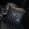 Cojines de asiento de cuero de diamante para reposacabezas de coche, almohada para el cuello, soporte de cintura, fundas de cojín con diamantes de imitación de cristal, accesorios interiores de estilo