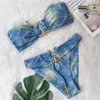 Maillot de bain sexy, bikini, couleur pure, avec poitrine, taille haute, accessoires métalliques, pour femme, en stock, 2021