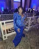 Plus Size Arabic Aso Ebi Royal Blue Luxurious Prom Dresses Lace Beaded Crystals Evening Formal Party Second Reception Birthday Gowns Dress