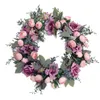Dekorative Blumenkränze, 40,6 cm, künstlicher Rosenkranz, Türdekoration, Plantas Artificiales, künstliche Blumen, Eukalyptus, Heimdekoration, Weihnachten