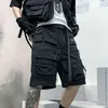 Summer Techwear Hip Hop Cargo Shorts Man Multi-Pocket Tactical Casual Shorts Harajuku Punk Streetwear Short Homme G1209