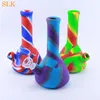 8.5 '' Su Boruları Düz ​​Bong Soluk Renkli Baskı Silikon Bongs Shisha Cam Bong Dabs Teçhizat Sigara Bisbler Duman Filtresi Nargile