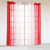 2 Panel Finished Curtain Orange Gradient Tulle For Living Room Bedroom Kitchen Short Coffee D002#42 Pane 210712