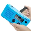 Xanes 4000mAH Portable Generator Solar Hand Manuell Multifunktionell Radio Cob Light för Outdoor Emergency Disaster Prevention - US Plug Blue