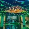 Luxe handgeblazen glas bubbels hanglamp hotel restaurant bar plafond decoratie gekleurde glazen bal kroonluchter verlichting oranje oranje transparante kleur