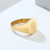 Stainless Steel Round Initial Alphabet Ring Glossy Women Men Unisex Gold Color A-z 26 Letter Finger Rings Jewelry Wholesale