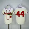 Vintage 1963-1974 Baseball Jerseys Hank Aaron 44 H.Aaron Blue Shirts Gestikt Wit Grijs Rood Mens Jersey