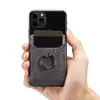 Universal Ring Holder Adhesive Pocket Klistermärken Faux Läder Förvaring Plånbok Kort Kreditsticka-På Back Mobiltelefonpåse