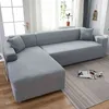 Fashion Solid Color Sofa Pokrowce do salonu Poliester Elastyczna Kanapa Narożna Pokrywa Sliplovers Protector 1/2/4/4 Seater 1 PC 211116