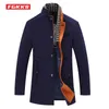 FGKKS, abrigo de lana de invierno para hombre, moda pesada, cuello de bufanda extraíble, almohadilla de algodón, abrigo de lana grueso, gabardina cálida de marca para hombre 211011