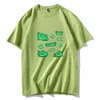 Skateboard Frog Rolig Gullig Grafisk Tee Kvinnor Grön estetisk Oversized T Shirt Harajuku Casual Summer Toppar Streetwear