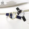 Zegarek na rękę Anke Store Women Watch Design Fashion Starry Sky Stars Księżyc Prosty skórzany pasek Wodoodporny kwarcowe zegarki dla kobiet216d