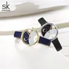 Orologi da polso Anke Store Orologio da donna Design Moda Cielo stellato Stelle Luna Cinturino in pelle semplice Orologi al quarzo impermeabili per le donne256N