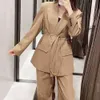 Kvinnor Solid Notched Collar Blazer Dam Långärmad Cardigan Lace Up Chic Passar Kausal Stylish Outwear Coat Tops 210510
