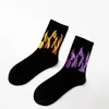 Men Women Street Socks Fashion Hip Hop Sock High Quality Active Stocking Youth Fashion Socks Flame Pattern Casual Stockings Wholesale