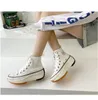 Tênis de cunha Sapatos de plataforma Branco Sapatos casuais Moda feminina Altura crescente Sapatos femininos