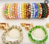 8mm colored glass bracelets imitation agate women wear stretch bracelet advertising promotion small gifts random mix color