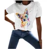 T-shirt voor dames Harajuku Leuke hond Graphic Geprinte Casual Dames Top Shirts Zomer Losse korte mouwtoppen T-shirt Streetwear Kleding