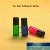 Wholesale 3ml Glass Roll On Bottle Mini Essential Oil Container 3g Perfume Refillable Small Packaging with Black Cap