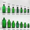Bouteilles de stockage pots d'huile essentielle mat bleu vert récipients en verre flacons 5 10 15 20 30 50 100 Ml échantillon bouteille rechargeable 20pc159l