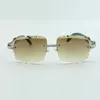 Direct sale cut lens medium diamond sunglasses 3524020, cyan glasses with wooden temples, size: 58-18-135 mm