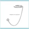 Charm Jewelry1PCS 100% 925 Fin Sier Delicate Dainty Chain Earring for Women Quality Elegant Simple Handcuffs Link Earrings Drop Delivery 20