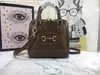 Designer Luxury Ebony Small Topphandtag Bag Beige Vit Jacquard Läder Liten Topphandtag Bag Axelväska Storlek: 20/18 / 7cm Ny