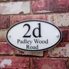 Numéro de maison détails sur les plaques d'adresse de porte de signe moderne effet de verre personnalisé "ovale" autre matériel