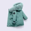 Олекид 2021 зима пуховика для мальчиков на реальный енот из енотного меха толстые теплые детские верхние одежды пальто 2-12 лет дети-подростки Parka