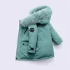 2021 Winter Down OLEKID Jacket For Boys Real Raccoon Fur Thick Warm Baby Outerwear Coat 2-12 Years Kids Teenage Parka