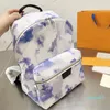 Bag Watercolor Backpack Handbag Men Women Backpacks Satchels Canvas Leather Color Tie-dye Letter Printed Pocket Shoulder Adjustable