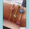 Länk, kedja armband smycken säljer mode kvinnor neon emalj colorf turkiska onda ögon charm tennis armband y1119 dropp leverans 2021 0ymst