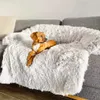 Grand chien canapé-lit avec fermeture éclair amovible lavable couverture peluche chaud chenil hiver chat lits bien dormir couverture chats tapis 210924