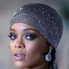 Fashion Head Scarf band Hair Accessories for Women Party Bling Crystal Cap Hat piece Jewelry 211019